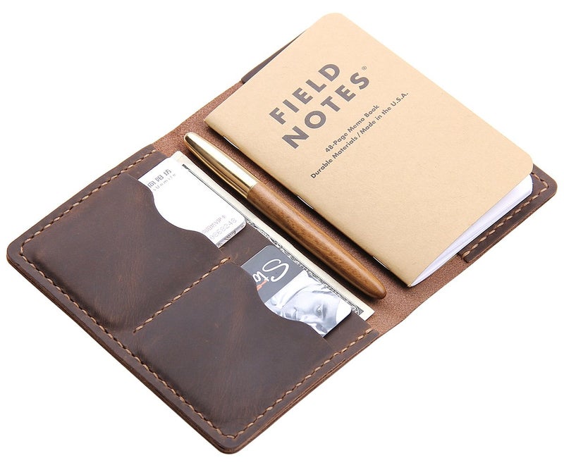 Robrasim Leather Journal Cover for Field Notes, Notebook Cover For Moleskine Cahier, Handmade Vintage Leather Cover for 3.5" x 5.5" Notebooks, Brown - Image 1